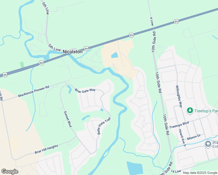 map of restaurants, bars, coffee shops, grocery stores, and more near 14 Bella Vista Trail in New Tecumseth