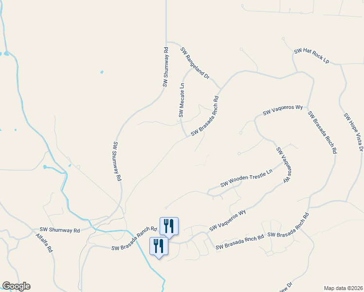 map of restaurants, bars, coffee shops, grocery stores, and more near 15832 Southwest Arroyo Court in Powell Butte