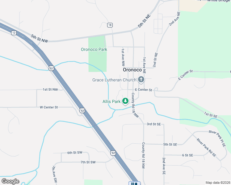 map of restaurants, bars, coffee shops, grocery stores, and more near 25 2nd Avenue Northwest in Oronoco