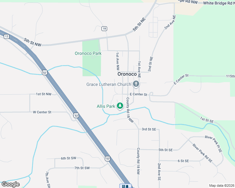 map of restaurants, bars, coffee shops, grocery stores, and more near 25 2nd Avenue Northwest in Oronoco