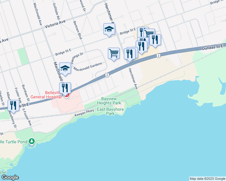 map of restaurants, bars, coffee shops, grocery stores, and more near in Belleville
