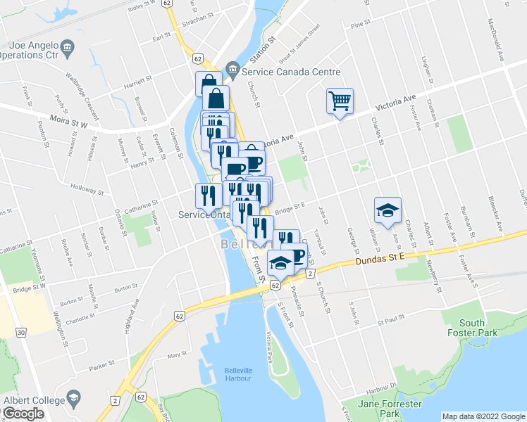 map of restaurants, bars, coffee shops, grocery stores, and more near 208 Pinnacle Street in Belleville