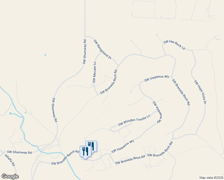 map of restaurants, bars, coffee shops, grocery stores, and more near 15741 South West Brasada Ranch Road in Powell Butte