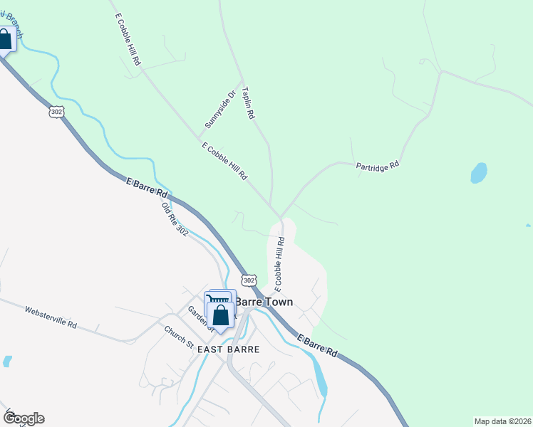 map of restaurants, bars, coffee shops, grocery stores, and more near 364 East Cobble Hill Road in Barre