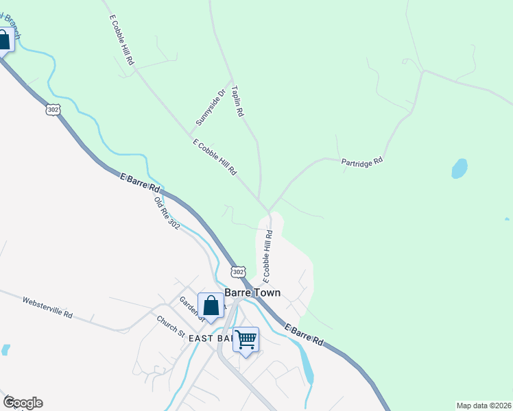 map of restaurants, bars, coffee shops, grocery stores, and more near 364 E Cobble Hill Rd in Barre