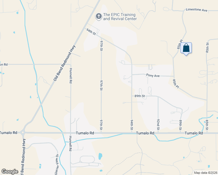 map of restaurants, bars, coffee shops, grocery stores, and more near 65130 97th Street in Bend