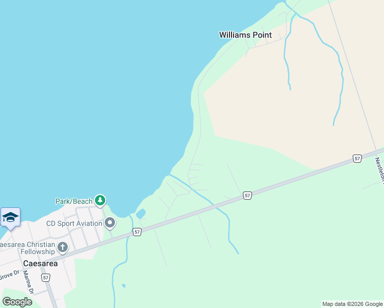 map of restaurants, bars, coffee shops, grocery stores, and more near 89 Williams Point Road in Caesarea