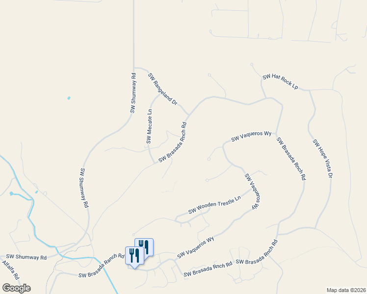 map of restaurants, bars, coffee shops, grocery stores, and more near 15741 South West Brasada Ranch Road in Powell Butte
