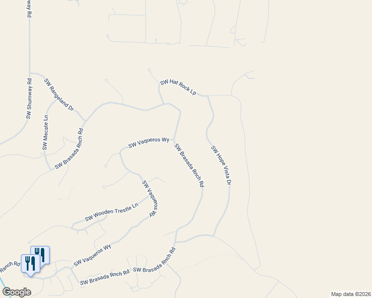 map of restaurants, bars, coffee shops, grocery stores, and more near 16164 South West Brasada Ranch Road in Powell Butte