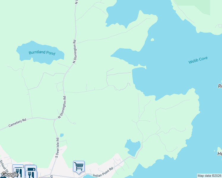 map of restaurants, bars, coffee shops, grocery stores, and more near 50 Tea Hill Road in Stonington