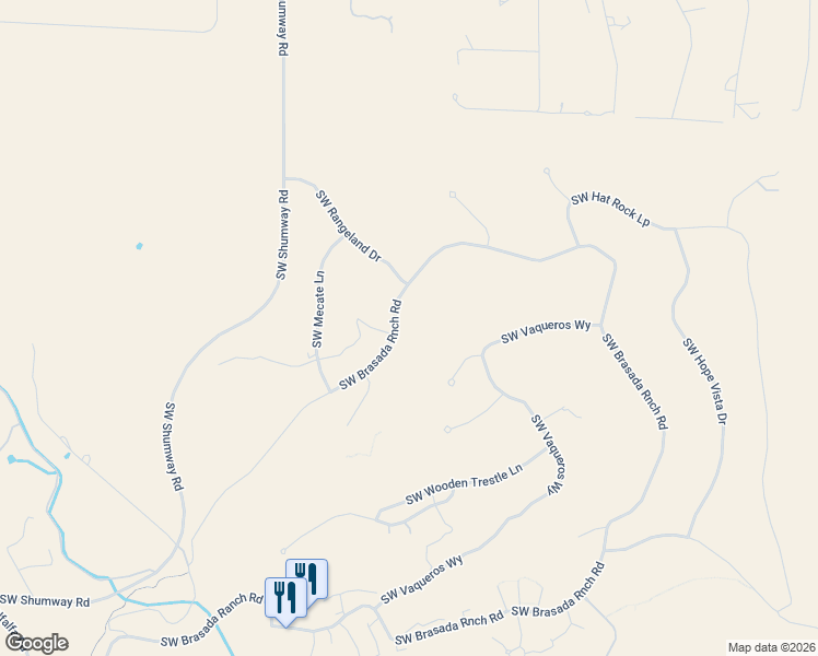 map of restaurants, bars, coffee shops, grocery stores, and more near 15781 South West Brasada Ranch Road in Powell Butte