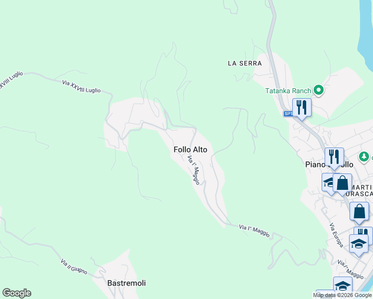 map of restaurants, bars, coffee shops, grocery stores, and more near in Follo Alto