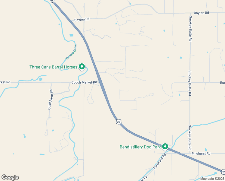 map of restaurants, bars, coffee shops, grocery stores, and more near 65155 Smokey Ridge Road in Bend