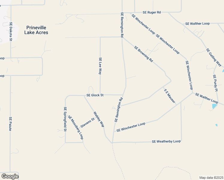 map of restaurants, bars, coffee shops, grocery stores, and more near 6247 Southeast Glock Street in Prineville