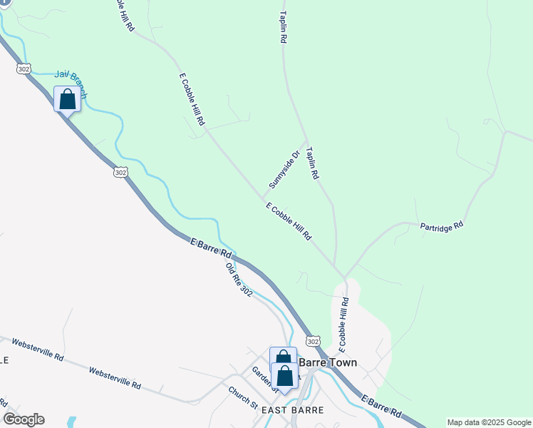 map of restaurants, bars, coffee shops, grocery stores, and more near 315 East Cobble Hill Road in Barre