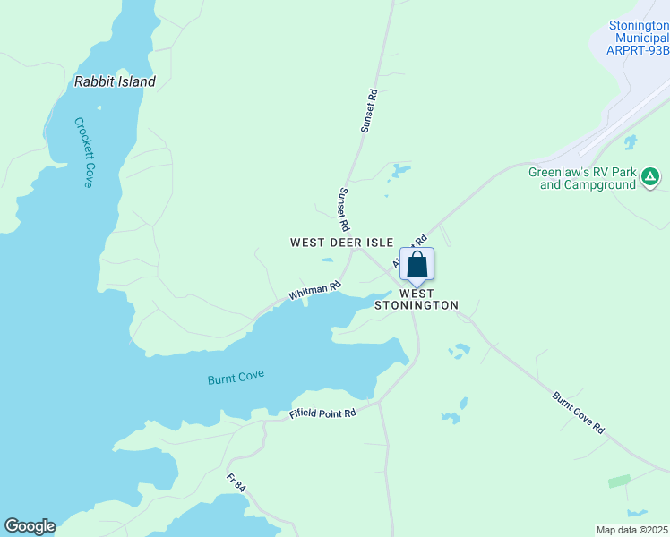 map of restaurants, bars, coffee shops, grocery stores, and more near 19 Whitman Road in Stonington