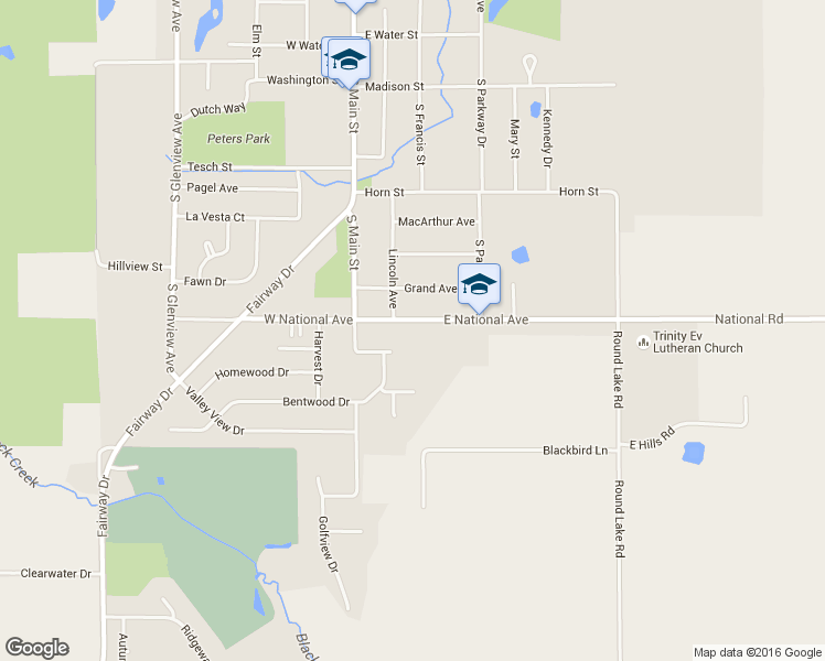 map of restaurants, bars, coffee shops, grocery stores, and more near 221 E National Ave in Brillion