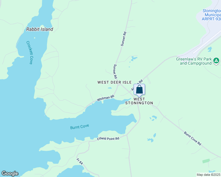 map of restaurants, bars, coffee shops, grocery stores, and more near 19 Whitman Road in Stonington