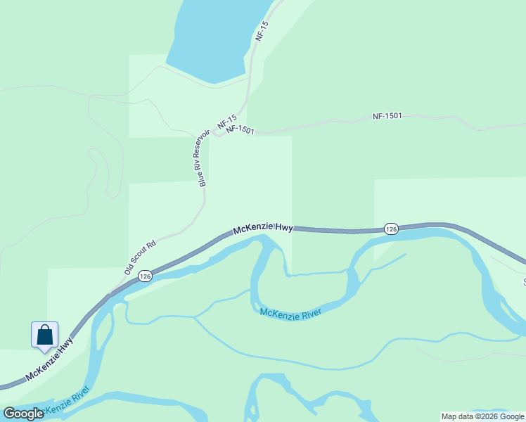 map of restaurants, bars, coffee shops, grocery stores, and more near 53205 McKenzie Highway in Lane County