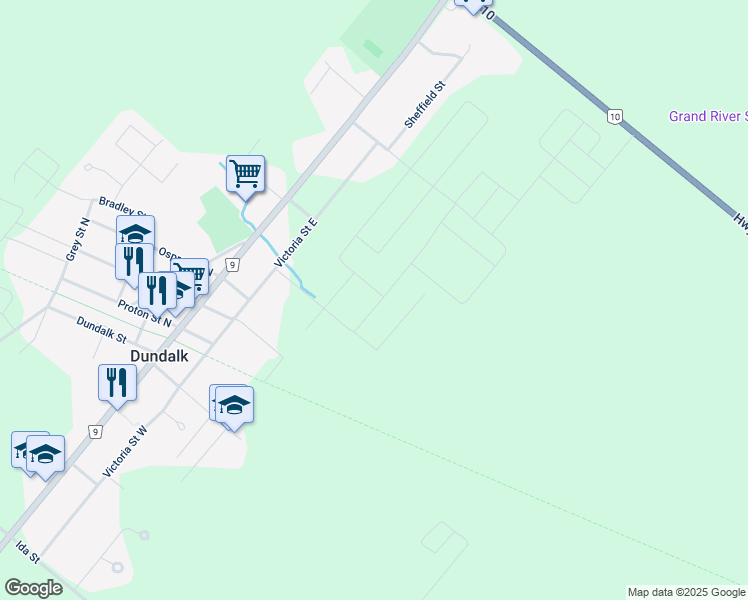 map of restaurants, bars, coffee shops, grocery stores, and more near 314 Van Dusen Avenue in Dundalk