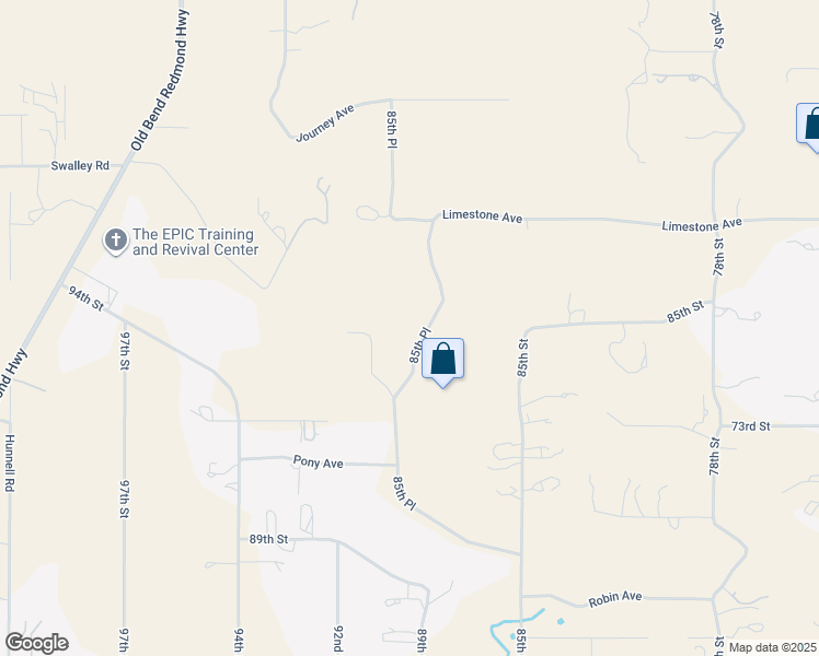 map of restaurants, bars, coffee shops, grocery stores, and more near 65265 85th Place in Bend