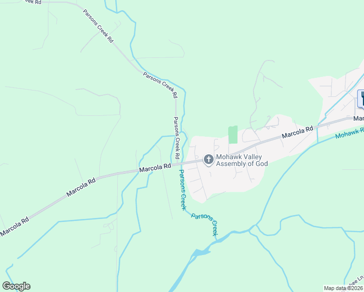 map of restaurants, bars, coffee shops, grocery stores, and more near 37715 Parsons Creek Road in Springfield