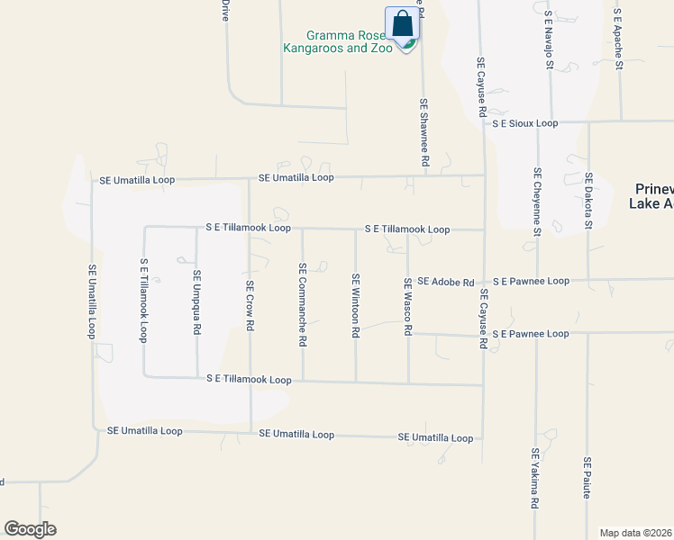 map of restaurants, bars, coffee shops, grocery stores, and more near 14547 Southeast Wintoon Road in Prineville