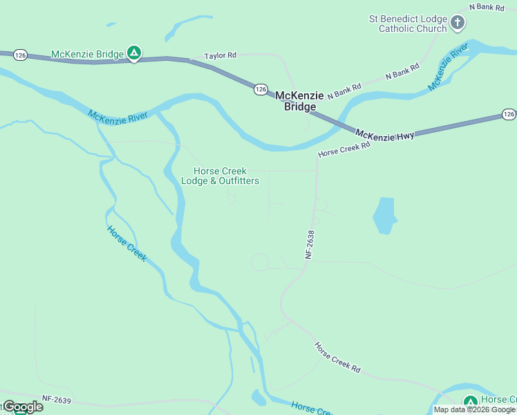 map of restaurants, bars, coffee shops, grocery stores, and more near 91698 Burton Drive in McKenzie Bridge