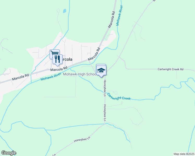 map of restaurants, bars, coffee shops, grocery stores, and more near 38300 Wendling Road in Marcola