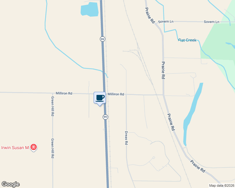 map of restaurants, bars, coffee shops, grocery stores, and more near Milliron Road in Junction City