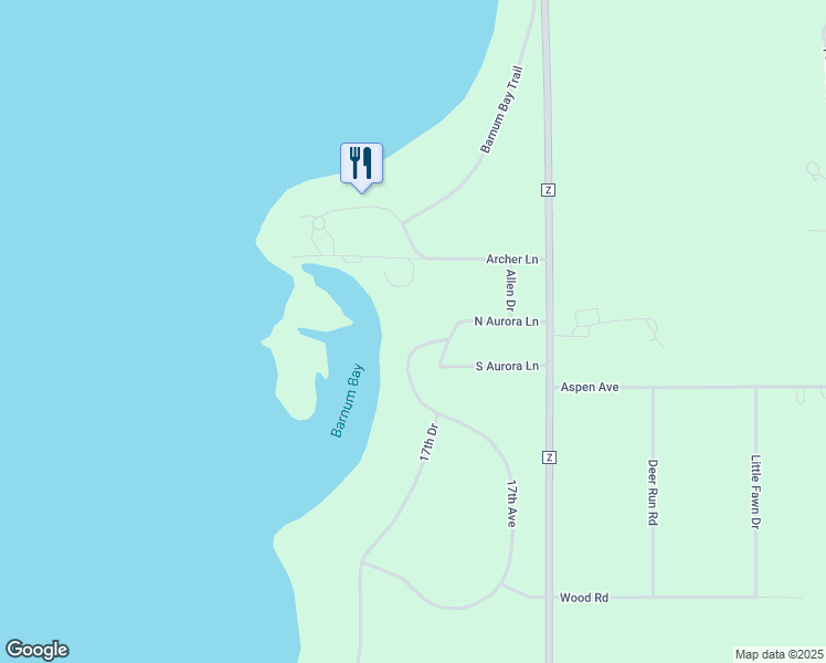 map of restaurants, bars, coffee shops, grocery stores, and more near 579 17th Avenue in Nekoosa