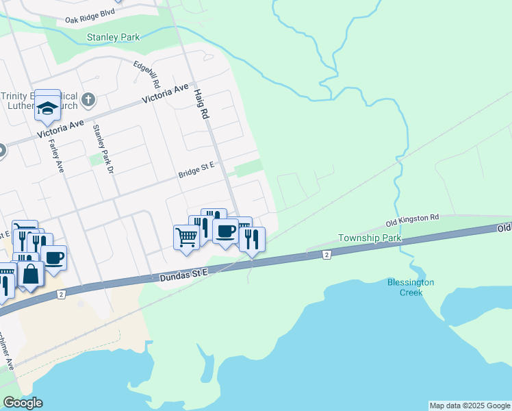 map of restaurants, bars, coffee shops, grocery stores, and more near 4 Whalen Court in Belleville