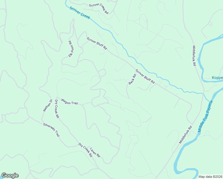 map of restaurants, bars, coffee shops, grocery stores, and more near 16 Caseys Road in Garden Valley