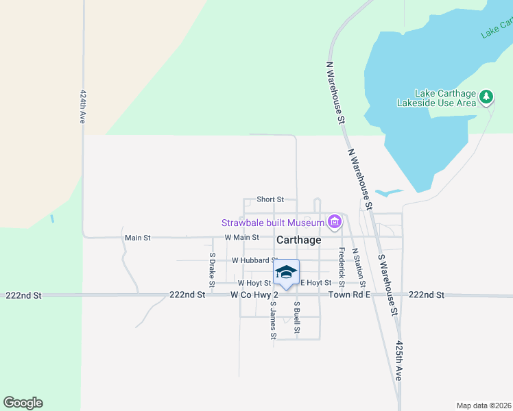 map of restaurants, bars, coffee shops, grocery stores, and more near 220 West Harris Street in Carthage