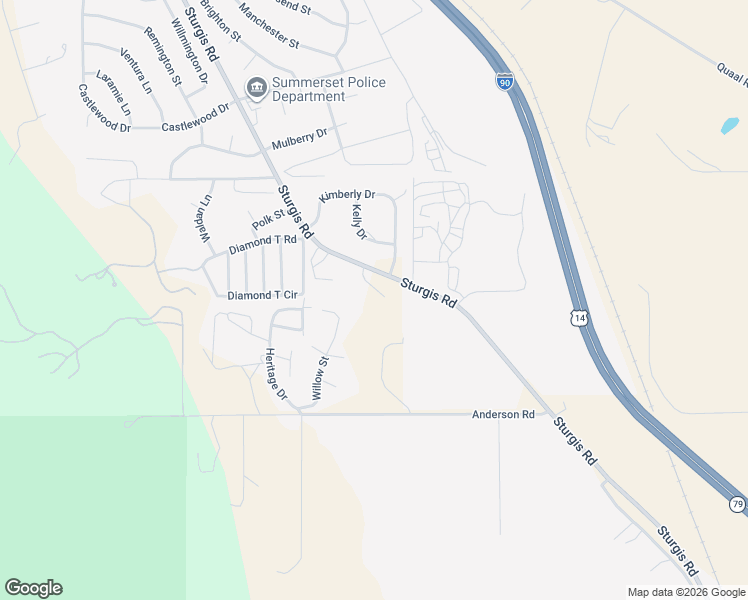 map of restaurants, bars, coffee shops, grocery stores, and more near Sturgis Rd in Blackhawk