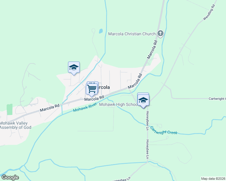 map of restaurants, bars, coffee shops, grocery stores, and more near 92235 Murdoch Street in Marcola