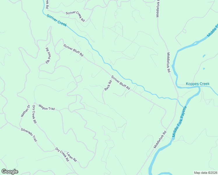 map of restaurants, bars, coffee shops, grocery stores, and more near 26 Pump House Road in Garden Valley