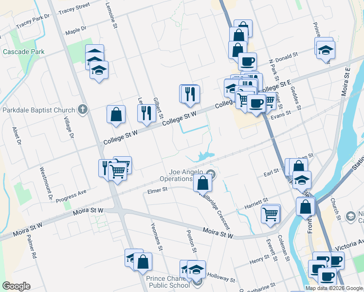 map of restaurants, bars, coffee shops, grocery stores, and more near 53 Sarah Court in Belleville