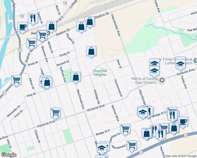 map of restaurants, bars, coffee shops, grocery stores, and more near 32 Mikel Avenue in Belleville