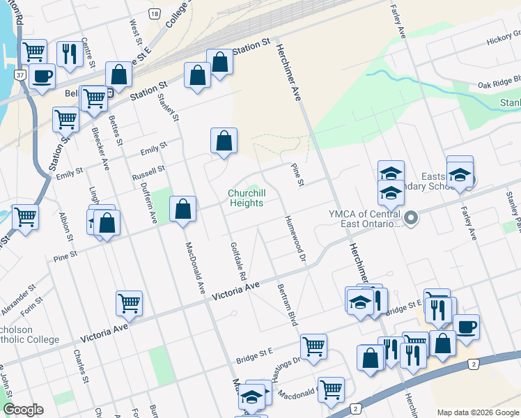 map of restaurants, bars, coffee shops, grocery stores, and more near 35 Mikel Avenue in Belleville