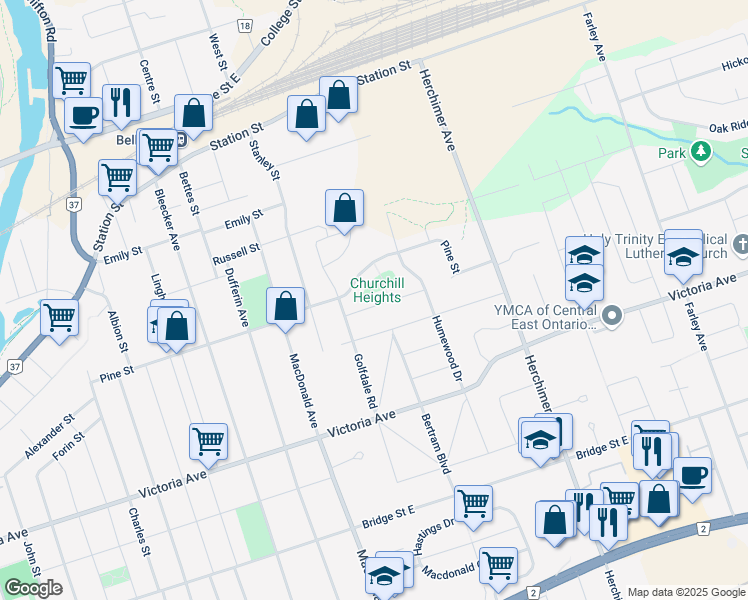 map of restaurants, bars, coffee shops, grocery stores, and more near 22 Mikel Avenue in Belleville