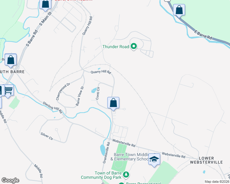 map of restaurants, bars, coffee shops, grocery stores, and more near 266 Quarry Hill Rd in Barre