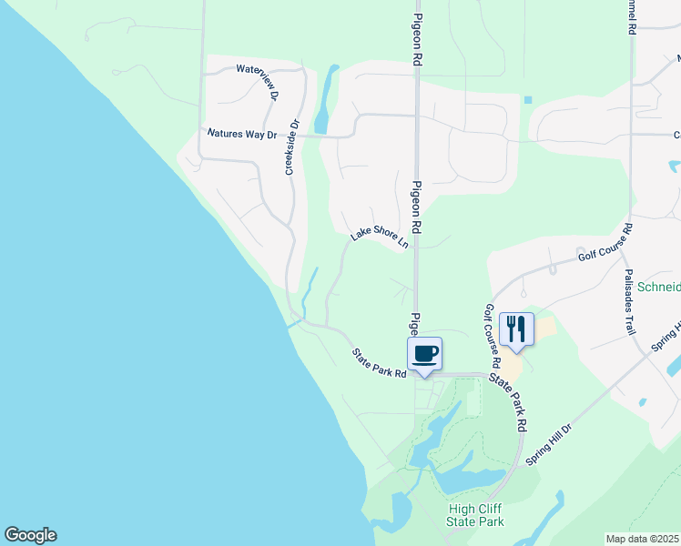 map of restaurants, bars, coffee shops, grocery stores, and more near Lakeshore Lane in Sherwood