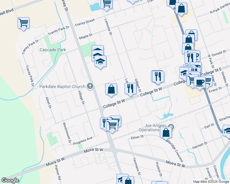 map of restaurants, bars, coffee shops, grocery stores, and more near 9 Shamrock Road in Belleville