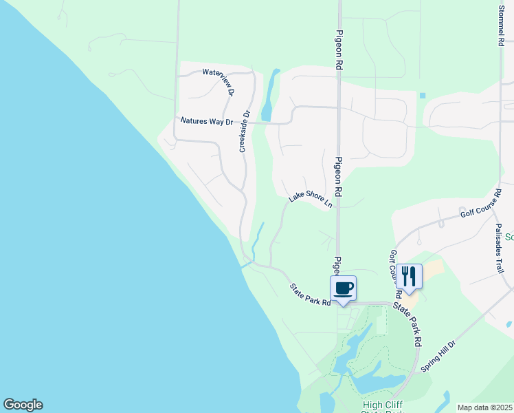map of restaurants, bars, coffee shops, grocery stores, and more near N7846 State Park Road in Sherwood