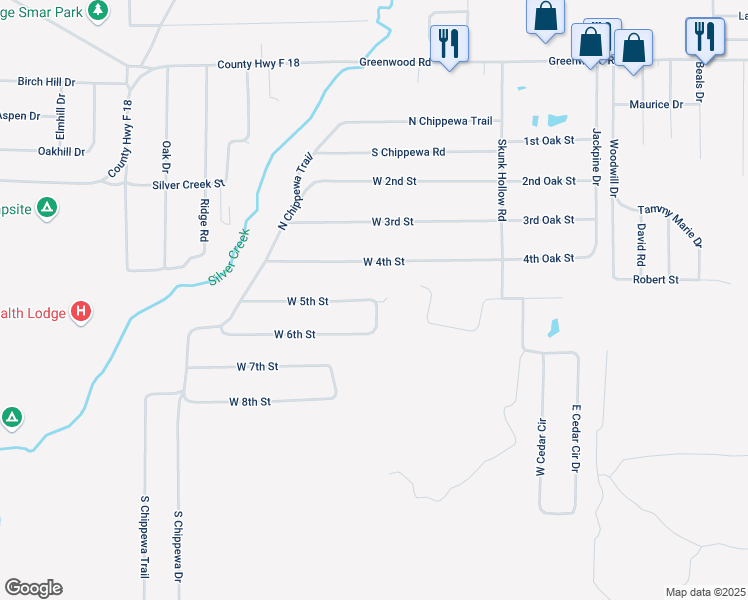 map of restaurants, bars, coffee shops, grocery stores, and more near 1866 W 5th St in Prescott