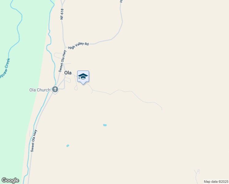 map of restaurants, bars, coffee shops, grocery stores, and more near School Road in Ola