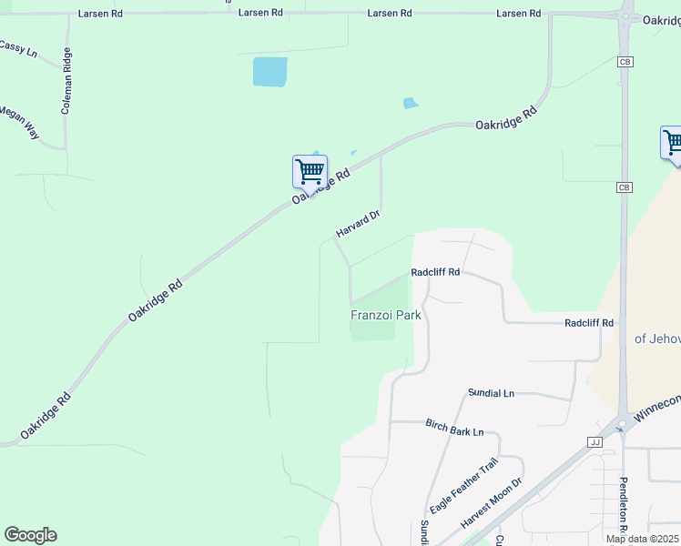 map of restaurants, bars, coffee shops, grocery stores, and more near 706 Dartmouth Drive in Neenah