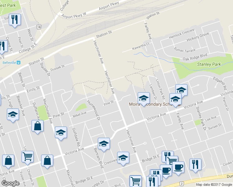 map of restaurants, bars, coffee shops, grocery stores, and more near 329 Herchimer Avenue in Belleville