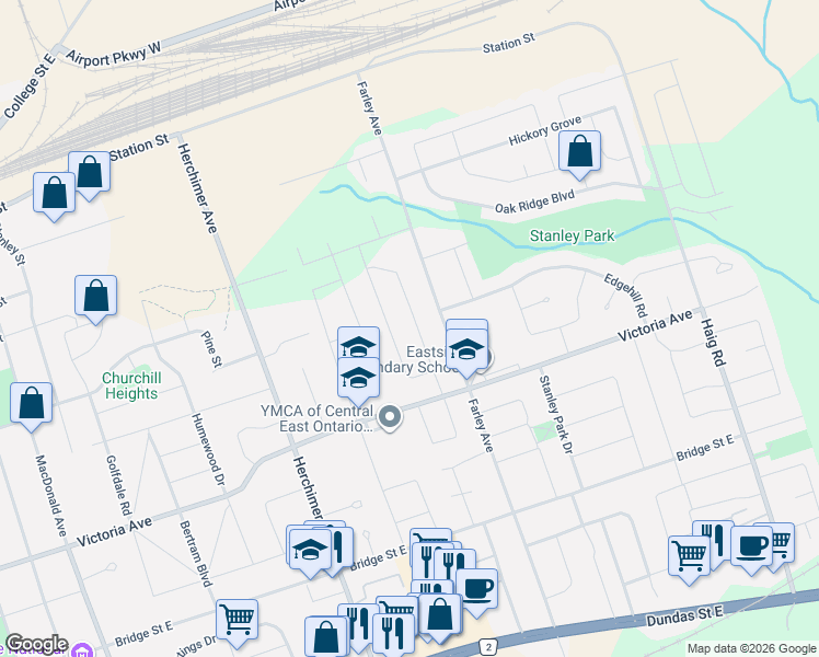 map of restaurants, bars, coffee shops, grocery stores, and more near 29 Lambert Drive in Belleville